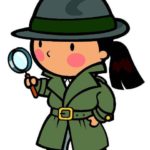Illustration of girl detective