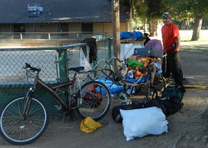 Homeless Transport: Wheelchair Attached to Bicycle