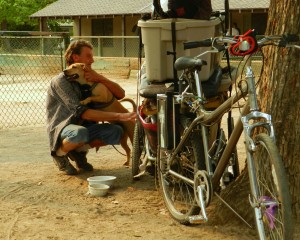 Carl with dog and rig