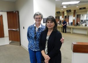 Gail Altieri and Linda Santos after courtroom victory