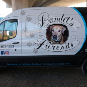 Van with "Bandit's Furends" insignia