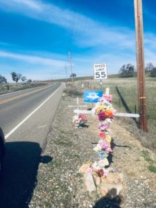 Memorial cross Anderson accident