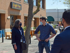 Josh Harder and Sue Zwahlen Modesto 6 April 21