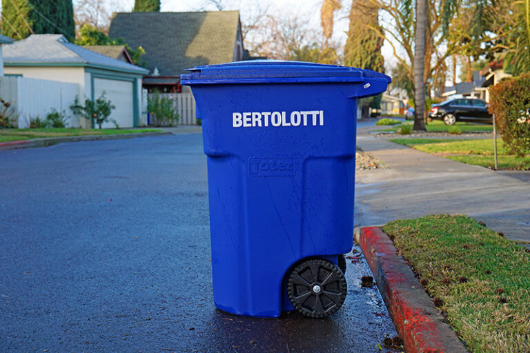 Modesto's Blue Recycle Waste Bin