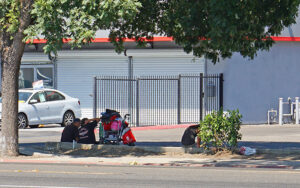 Homeless people on Yosemite Avenue, Modesto