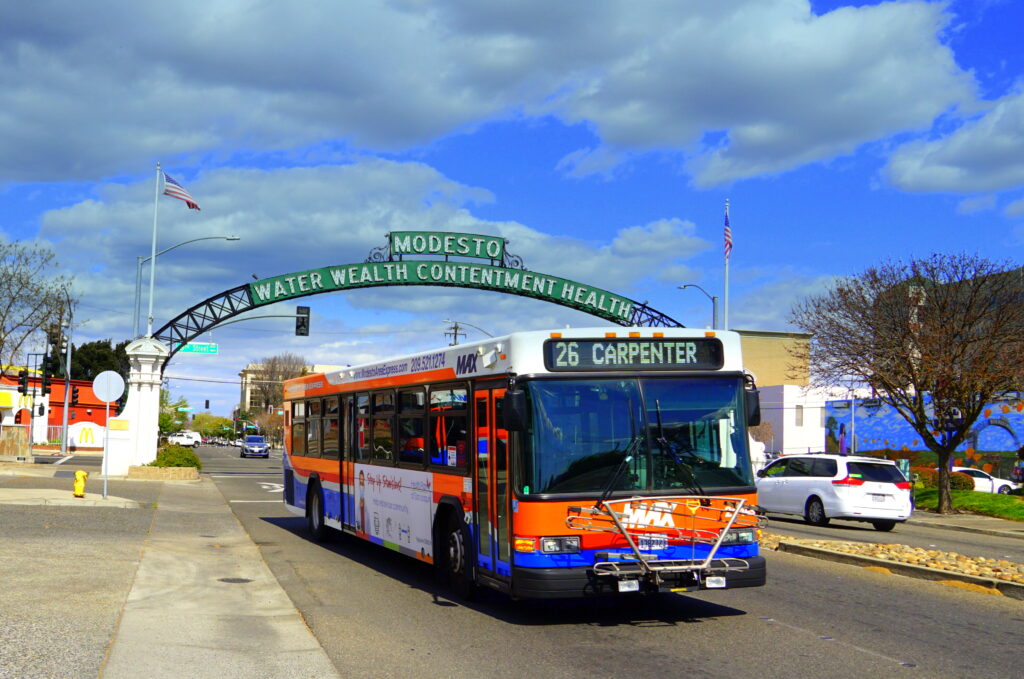 Modesto Arch and Bus