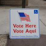 Vote Here sign Stanislaus County Registrar's Office Modesto, CA 1 November 24