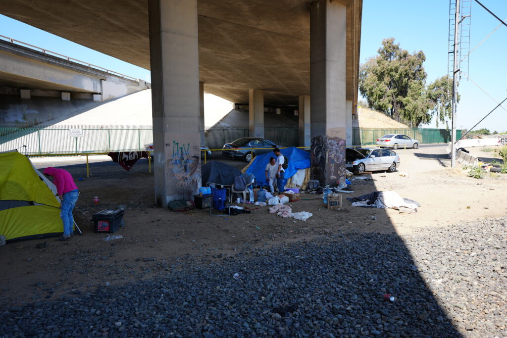 Homeless camp near Modesto, June, 2025