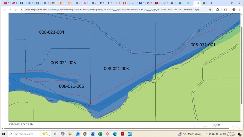 Parcel map for Rairden/Rodoni riparian