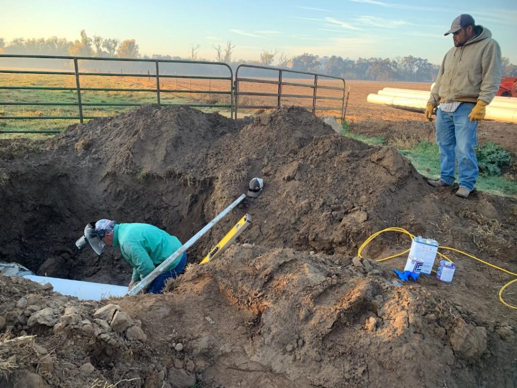 Pipe installation Rairden property 16 November 2020